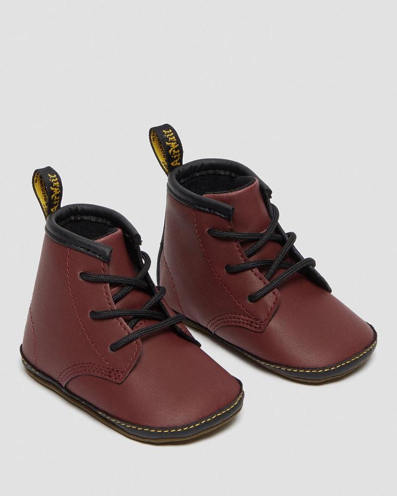 Kids' Dr Martens Newborn 1460 Auburn Leather Booties Casual Boots Pink / Red | AU 660EBC